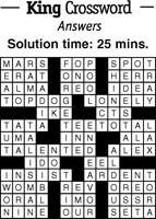 Crossword Puzzle Answers - week of August 26, 2022