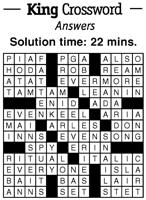 Crossword Puzzle Answers - Week of April 28, 2023