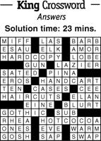 Crossword Puzzle Answers - week of 3.4.22