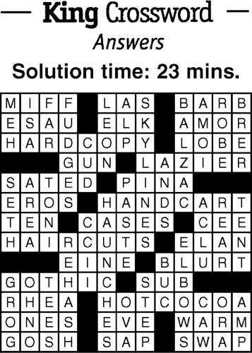 Crossword Puzzle Answers - week of 3.4.22 | Crossword ...