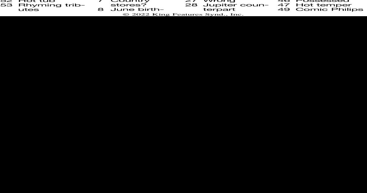 Crossword Puzzle week of May 6, 2022 Crossword