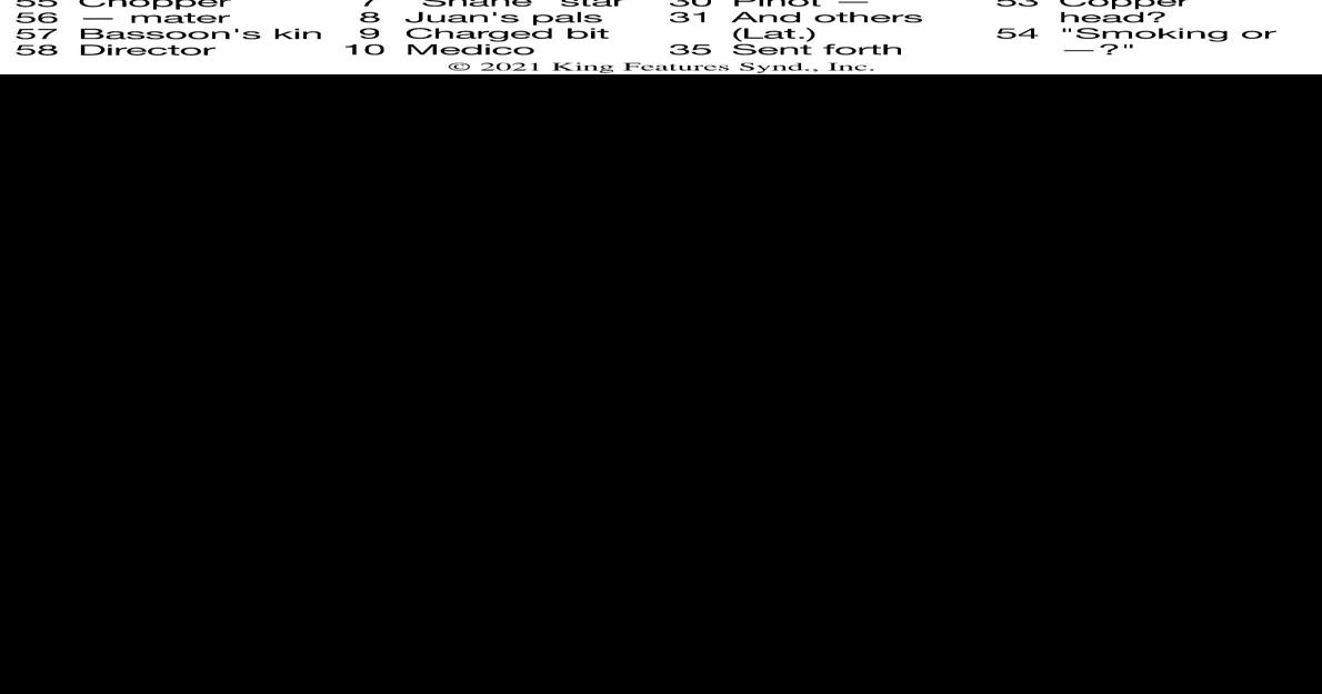 Crossword Puzzle - week of August 13, 2021 | Crossword ...