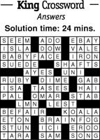 Crossword Puzzle Answers - Week of February 3, 2023