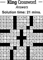 Crossword Puzzle Answers - Week of December 2, 2022