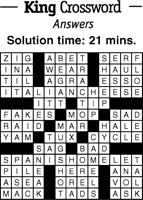 Crossword Puzzle Answers - week of July 29, 2022