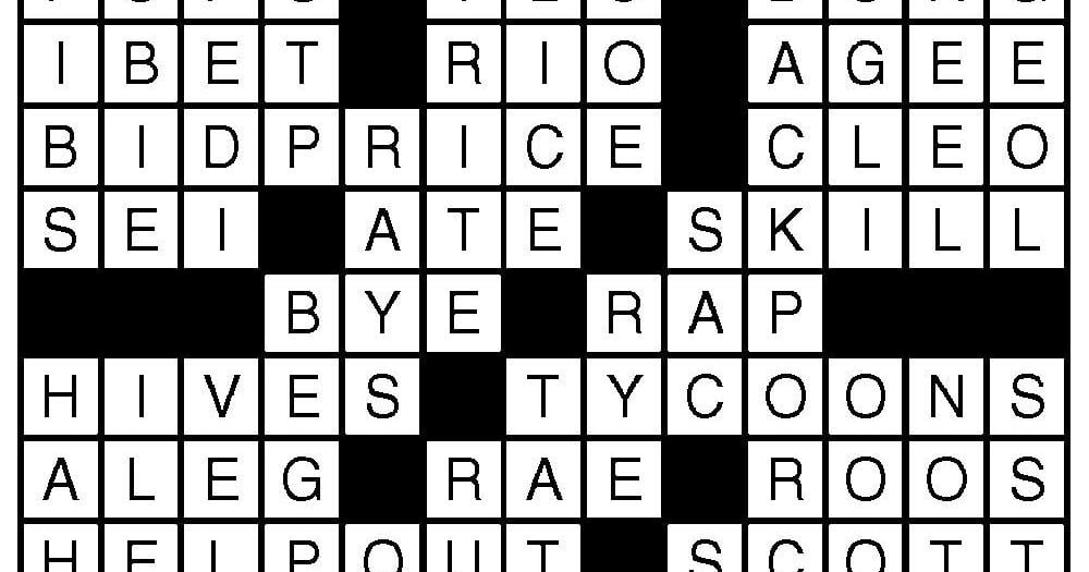 Crossword Puzzle Answers Week of October 31 2025 Articles