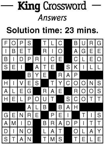 Crossword Puzzle Answers Week of October 31 2025 Articles