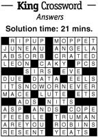 Crossword Puzzle Answers - Week of April 7, 2023