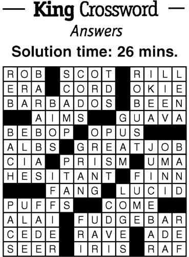 Crossword Puzzle Answer - week of December 31, 2021 ...
