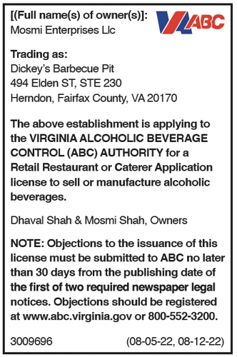 ABC Notice: Dickey's Barbecue Pit