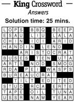 Crossword Puzzle Answers - Week of May 5, 2023
