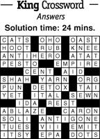 Crossword Puzzle Answers - week of August 19, 2022