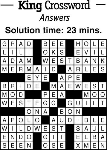 Crossword Puzzle Answers - week of December 10, 2021 ...