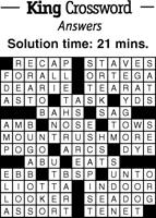 Crossword Puzzle Answers - week of October 21, 2022