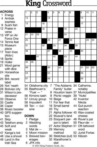Crossword Puzzle - Week of January 20, 2023