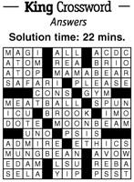 Crossword Puzzle Answers - week of December 3, 2021