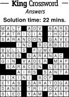 Crossword Puzzle Answers - Week of May 26, 2023