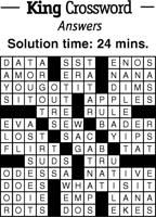 Crossword Puzzle Answers - week of April 22, 2022