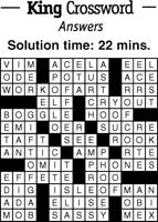 Crossword Puzzle Answers - Week of January 20, 2023