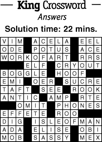 Crossword Puzzle Answers - Week of January 20, 2023 ...