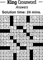 Crossword Puzzle Answers - week of July 8, 2022