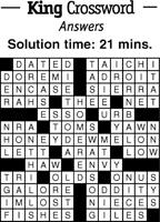 Crossword Puzzle Answers - week of May 13, 2022