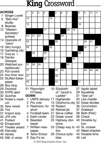 Puzzles: Printable Crossword - Issue: December 9, 2022