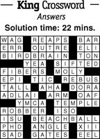 Crossword Puzzle Answers - week of August 5, 2022