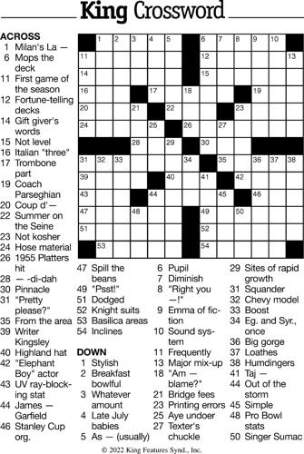 Crossword Puzzle - week of September 9, 2022