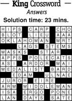 Crossword Puzzle Answers - week of January 21, 2022