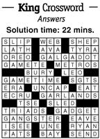 Crossword Puzzle Answers- Week of April 14, 2023