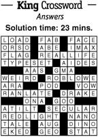 Crossword Puzzle Answers - Week of April 21, 2023