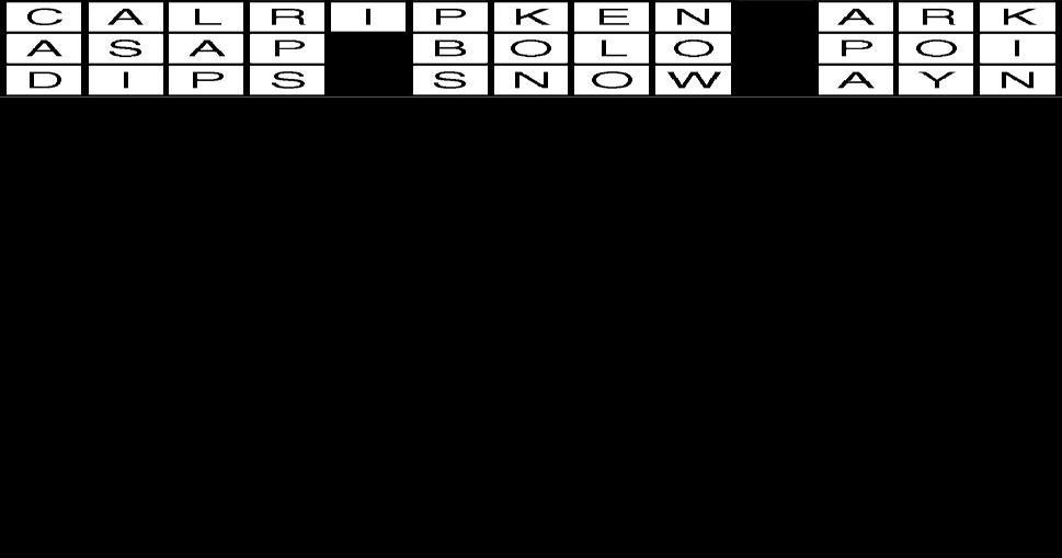 Crossword Puzzle Answers week of January 28, 2022