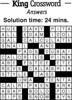 Crossword Puzzle Answers - week of January 28, 2022