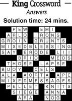 Crossword Puzzle Answers - Week of November 11, 2022