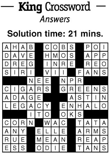Crossword Puzzle Answers Week of January 5 2024 Crossword