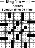 Crossword Puzzle Answers - week of October 14, 2022