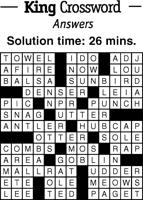 Crossword Puzzle Answers - week of September 2, 2022