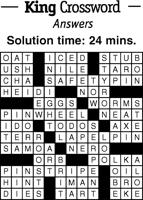 Crossword Puzzle Answers - Week of December 23, 2022