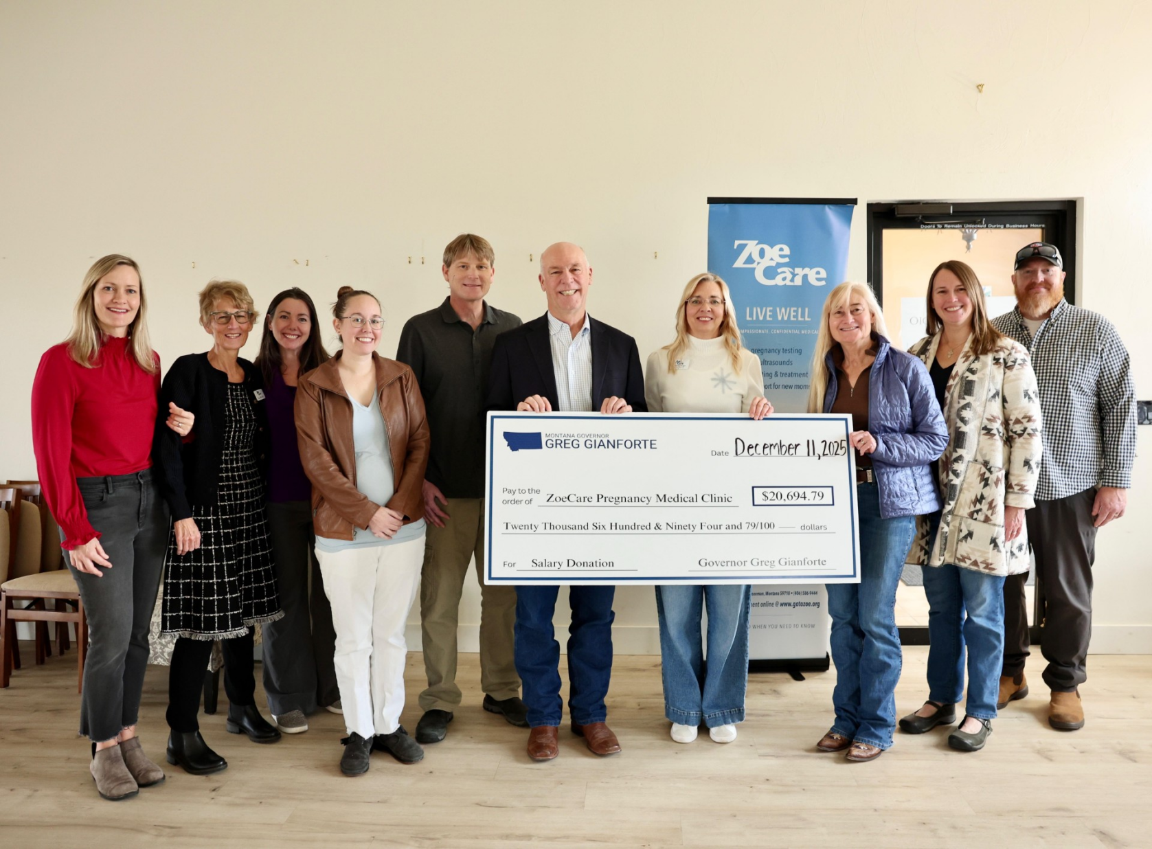 Governor Gianforte Contributes Salary to Bozeman Pregnancy Support Clinic