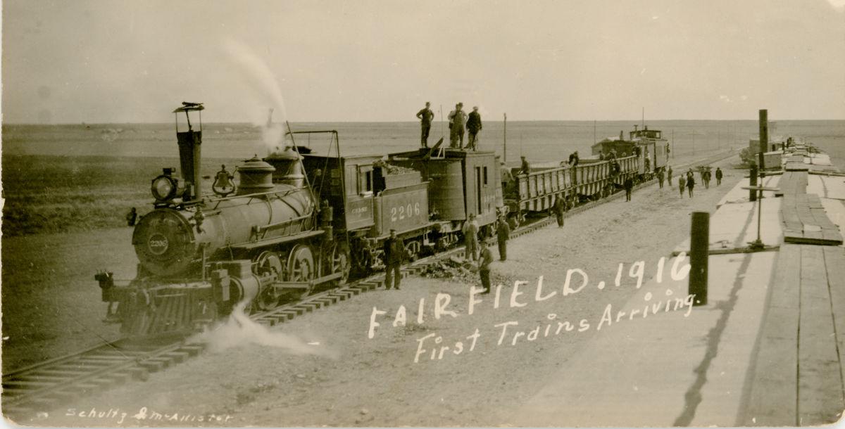 1916 First Train Arrives in Fairfield, Montana