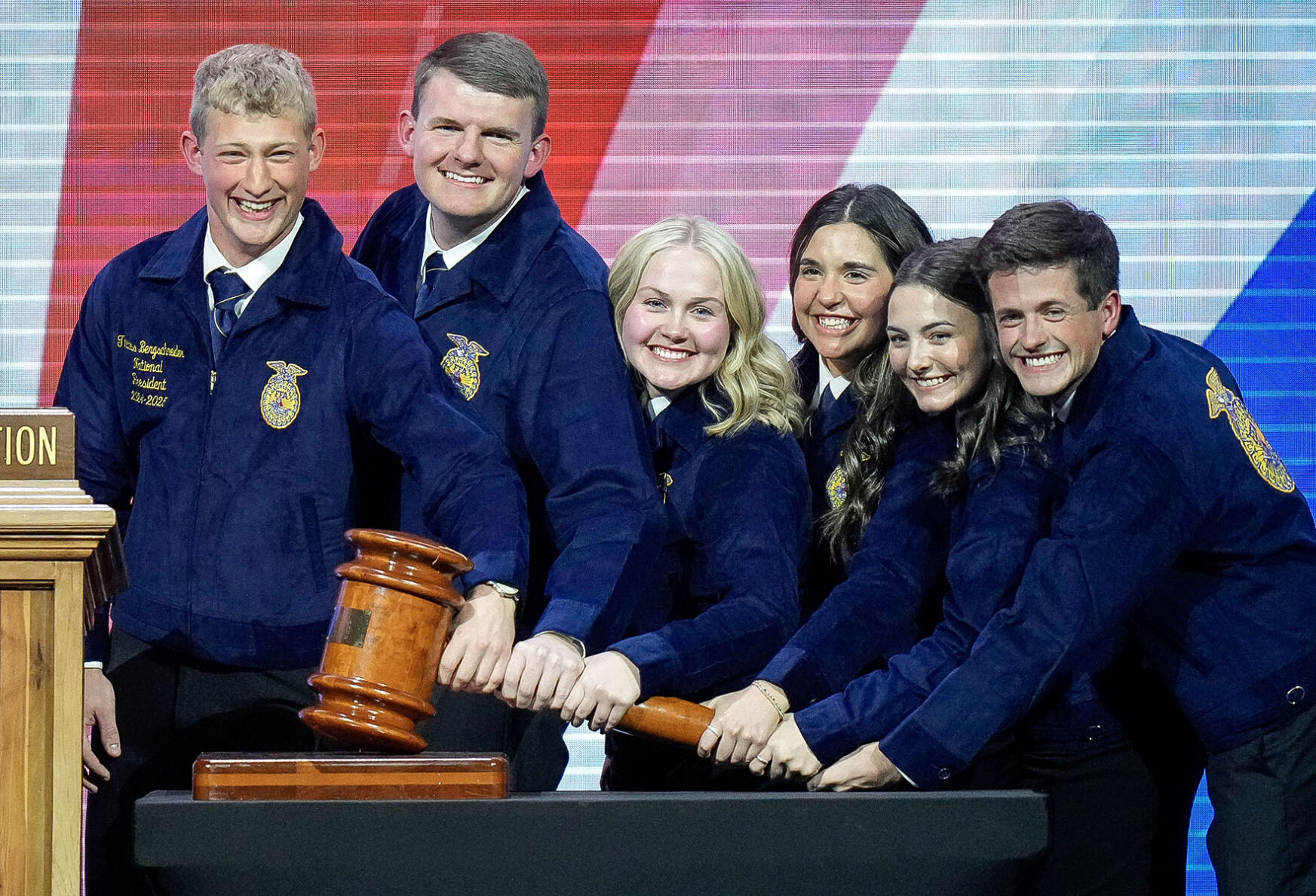 FFA election extra special wearing father's blue jacket