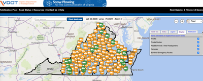 Vdot Snow Plow Tracker Vdot Tools Allow Residents To See Where Snow Plows Are Operating | News |  Fauquier.com