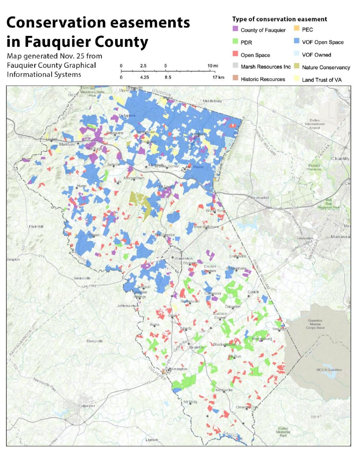 Map Of Fauquier County Va Fauquier Conservation Easements Map December 2020 | | Fauquier.com