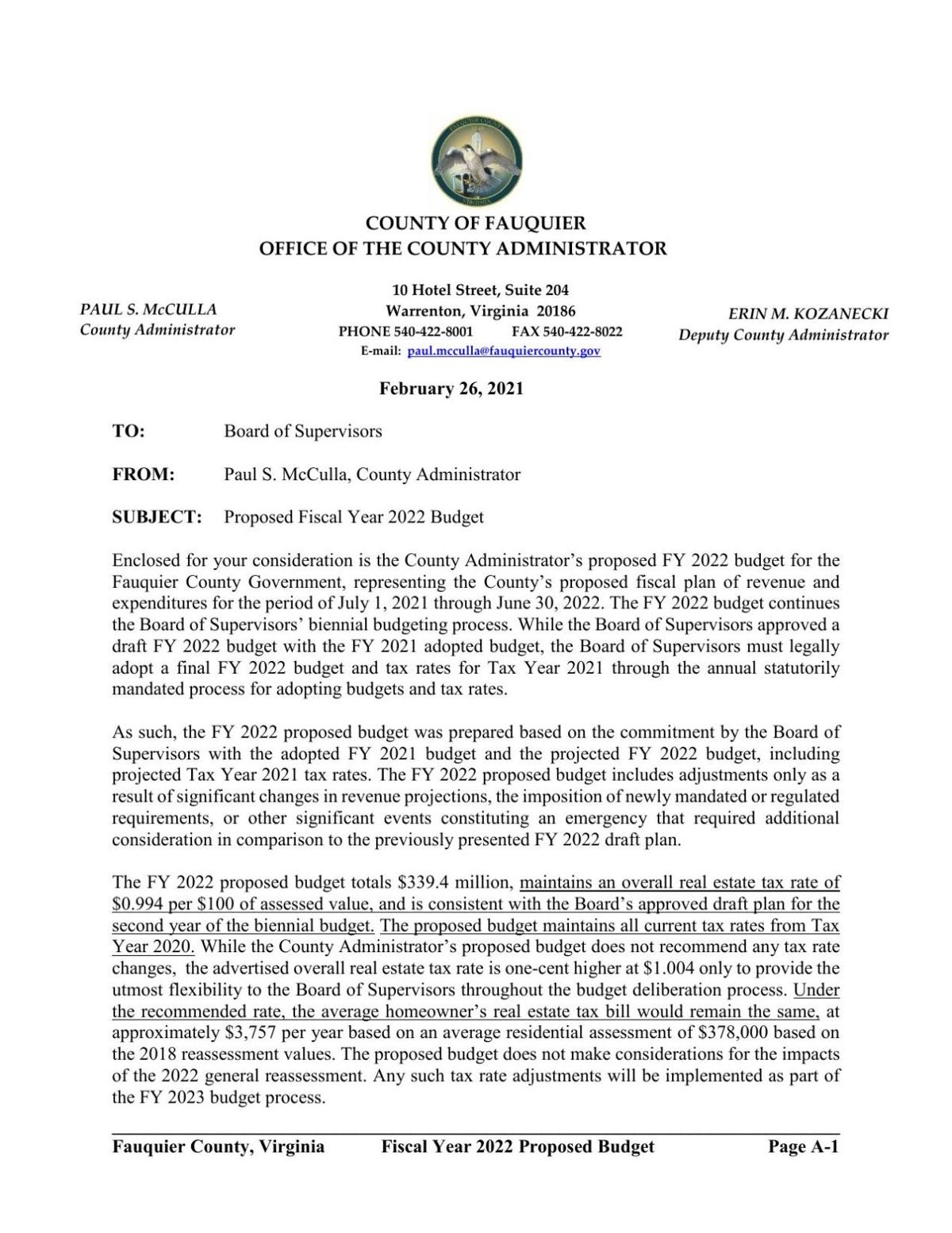 No real estate tax increase in proposed county budget News