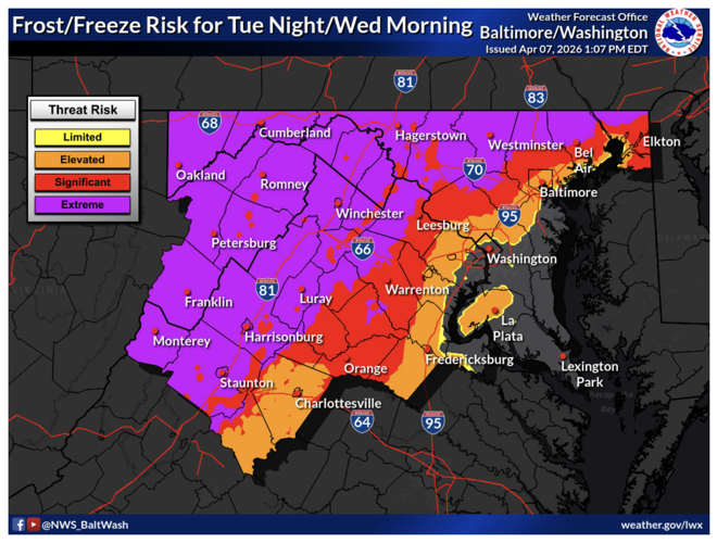 Freeze warning issued for Fauquier County | Localnews | fauquier.com