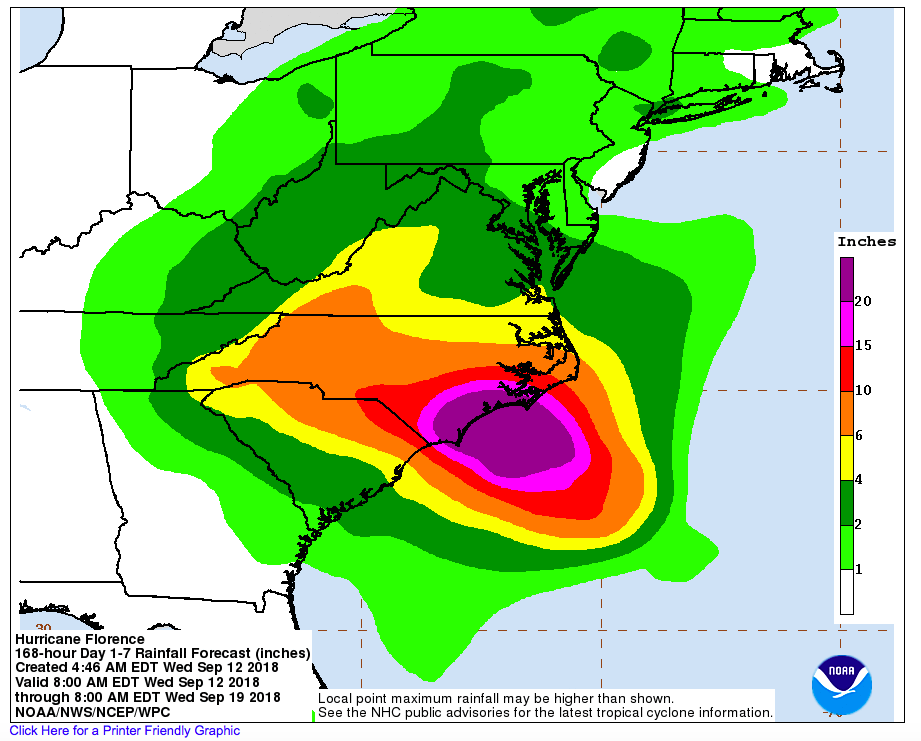 updated downgraded to category 3 hurricane florence still hurricane florence rainfall sept 12