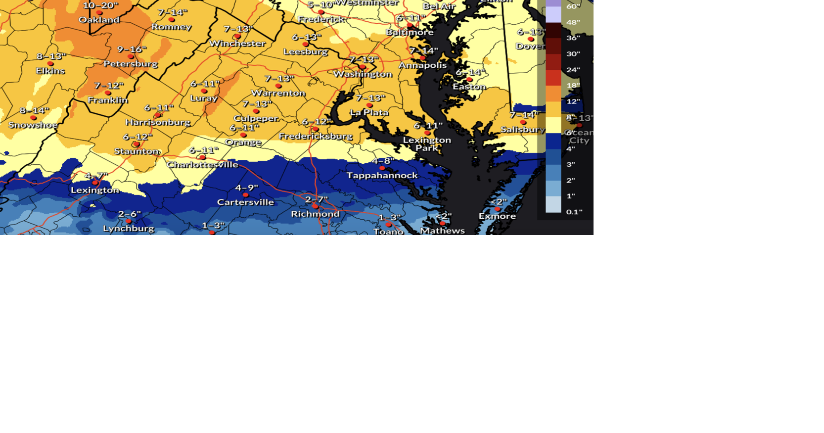 Winter storm warning in effect for much of Virginia | | fauquier.com