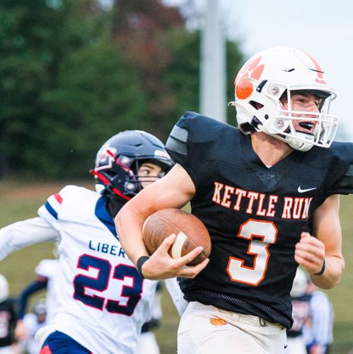 LIBERTY-KETTLE RUN FOOTBALL: Rodgers catches 3 TD passes as Cougars hold off persistent Eagles 49-42