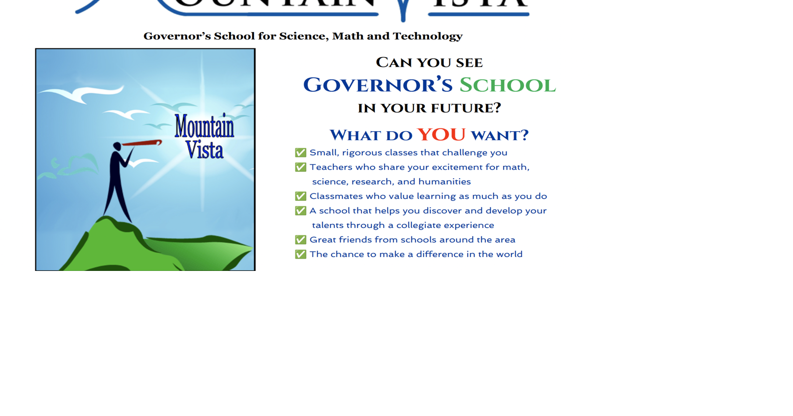 Application process open for year at Mountain Vista Governor’s
